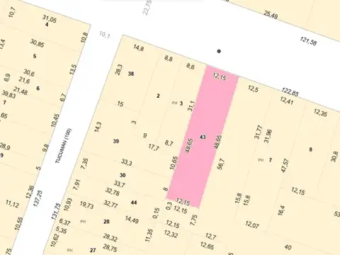 Terreno en Venta 13  mts Frente