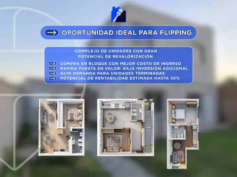 Depto Tipo Casa en Venta de 2 ambientes