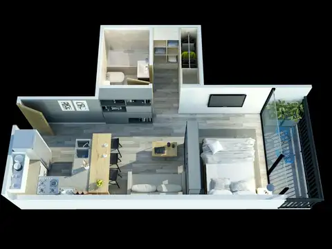 DEPARTAMENTO A ESTRENAR MONOAMBIENTE A LA CALLE CON BALCON
