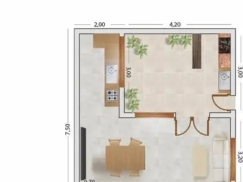 Departamento en Venta de 2 ambientes