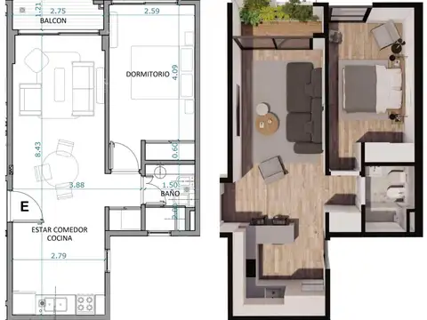 Departamento en Venta de 2 ambientes