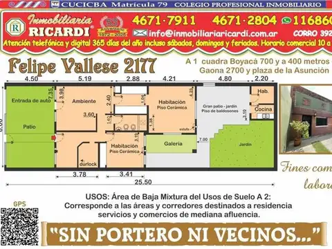 SIN PORTERO NI VECINOS antigua valor lote  8x25,50