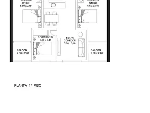 Departamento Monoambiente con 1 baño