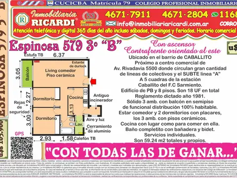 CON TODAS LAS DE GANAR.. 3 amb balcon contraf al este