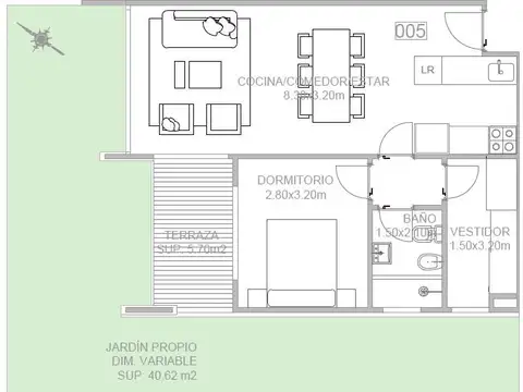 Departamento en Venta de 2 ambientes