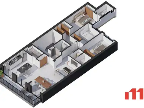 Departamento Monoambiente con 1 baño