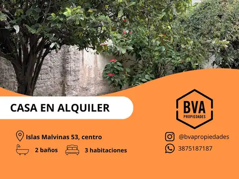 Casa en Alquiler de 3 dormitorios