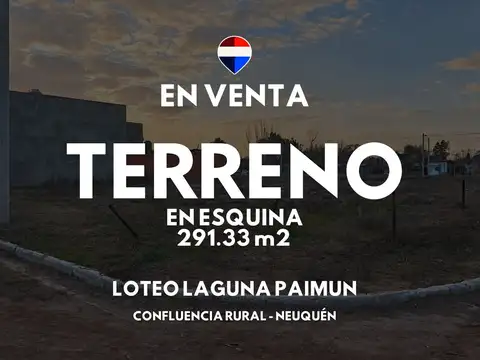 LOTE EN VENTA LAGUNA PAIMUN PASEO COSTERO NEUQUEN