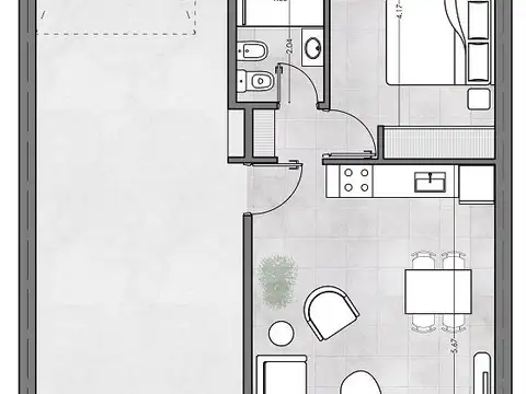 Departamento en Venta de 1 dormitorio