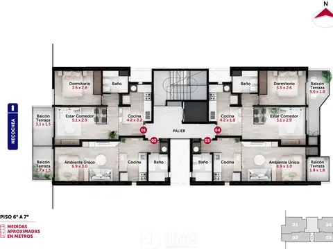 Departamento Monoambiente con 1 baño