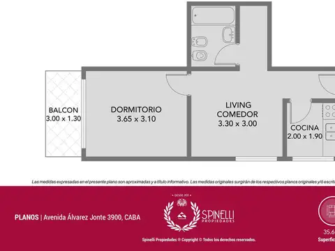 Departamento en Venta de 1 dormitorio