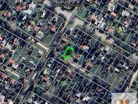 Terreno en Venta 20  mts Fondo