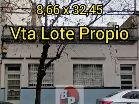 RETASADO  LOTE PROPIO 8.66 X 32.45 - 2 PH C/ENTRADAS INDEP.