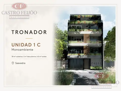 Monoambiente con balcón y baulera en venta en Saavedra