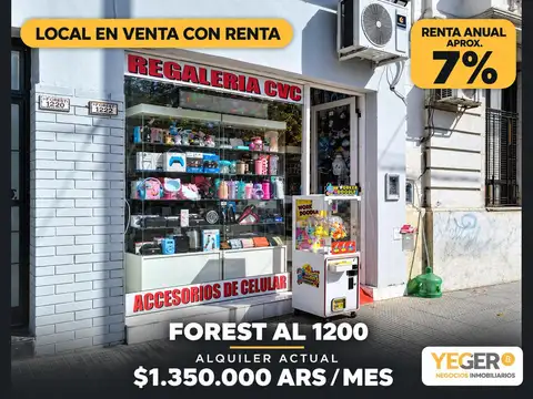 LOCAL COMERCIAL SIN EXPENSAS CON RENTA 7%