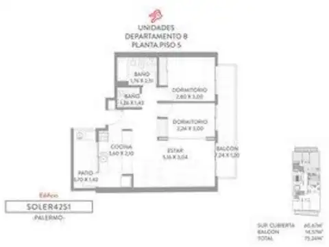 Departamento en Venta de 2 dormitorios