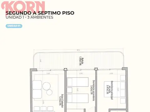 Departamento en Venta de 2 dormitorios