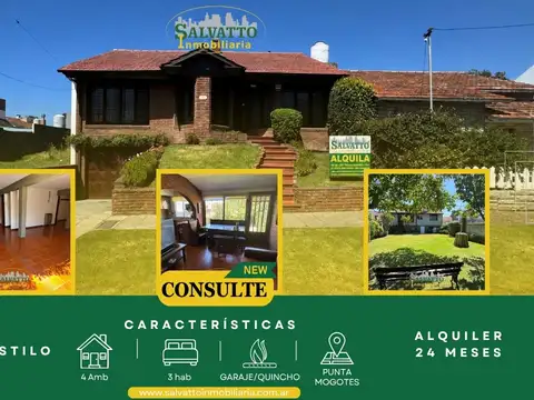 Chalet de estilo en alquiler a 2 cuadras del mar