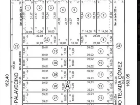 Terreno en Venta 39  mts Fondo