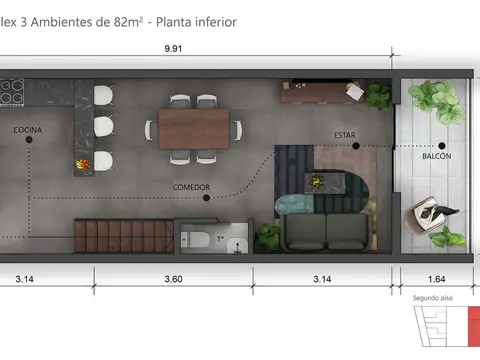 Departamento en Venta de 2 dormitorios