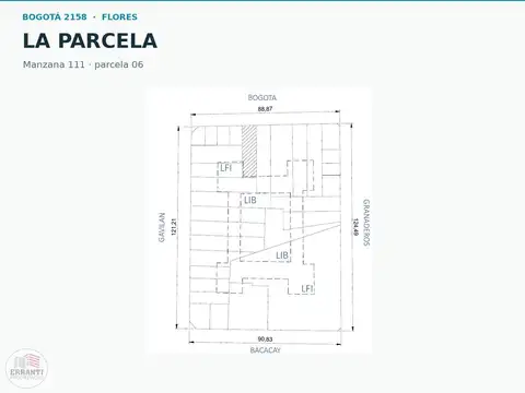 Terreno en Venta 8  mts Fondo