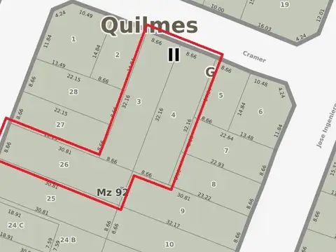 Terreno en Venta de 824,0 m2