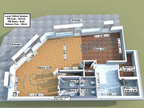 Nicaso oroño 1800, Piso PB