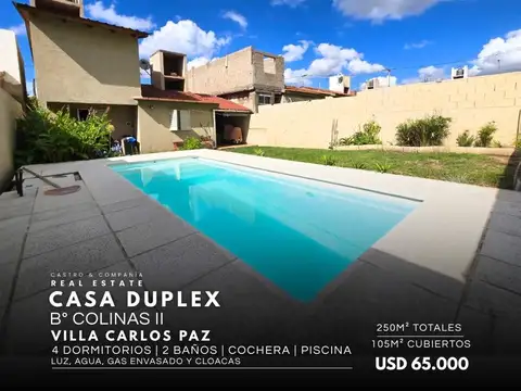 Venta Duplex De 4 Dormitorios Con Pileta A 100Mts De Calle Roma En Colinas II - Villa Carlos Paz