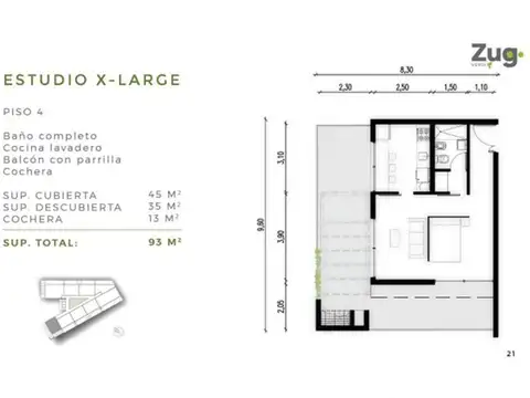 Monoambiente en venta en Zug Verdi, Jose Verdi 3825