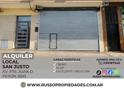 Alquiler local en San Justo 54 m2