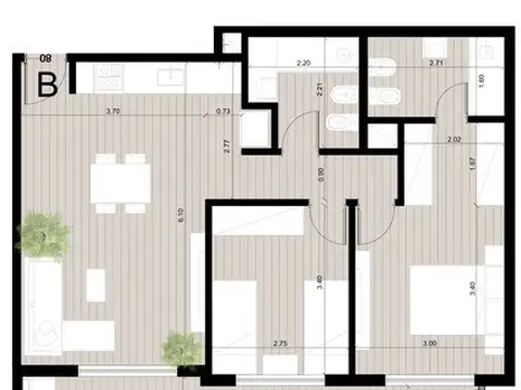 Departamento en Venta de 3 ambientes