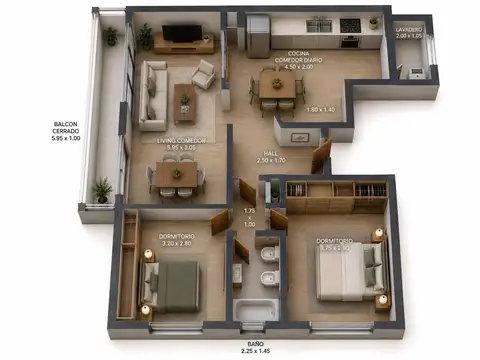 Departamento en Venta de 4 ambientes