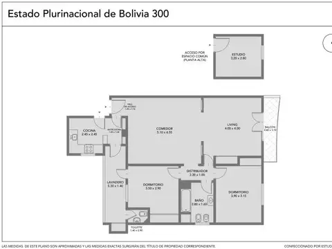Estado Plurinacional de Bolivia 300, Piso 3