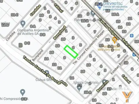 Terreno en Venta 8  mts Frente