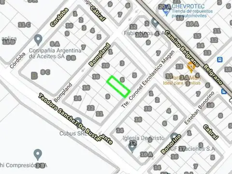 Terreno en Venta 8  mts Frente