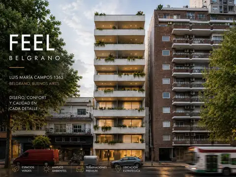 Departamento 2 ambientes con increíble Terraza PROPIA, Parrilla y Pileta | FEEL BELGRANO