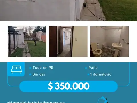 Departamento de 1 dormitorio con patio en alquiler