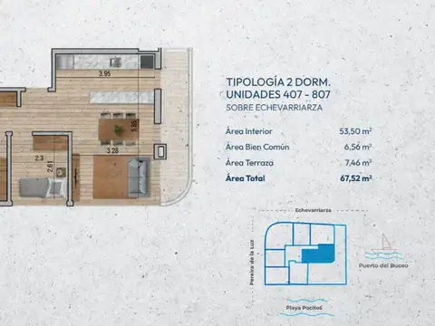 VENTA Apartamento POCITOS 2 dormitorios con balcón