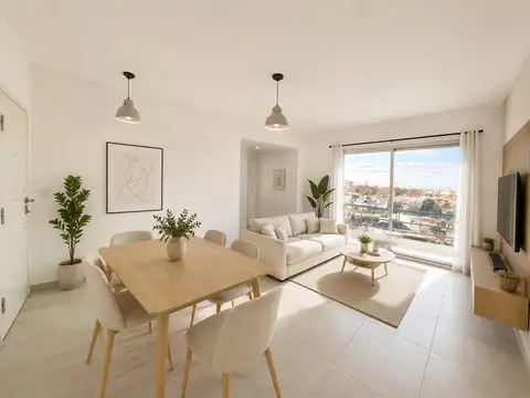 Piso 2 y medio ambientes impecable con balcon corrido, vista al frente y contrafrente