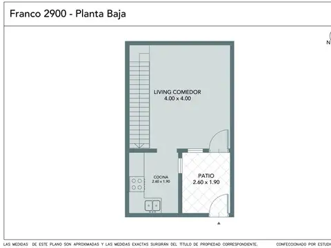 Depto Tipo Casa 2 ambientes con 1 baño
