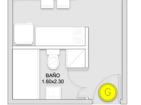 DEPARTAMENTO venta MONOAMBIENTE 27 metros POZO