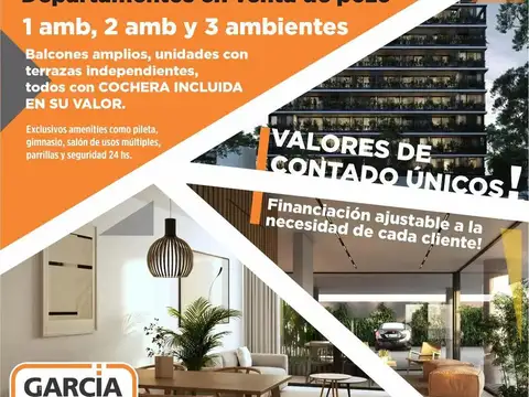 Departamento en Venta con 1 cochera