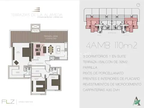 Venta Departamento c/cochera en La alameda 3 Dormitorios Anticipo Cuotas Canning 100