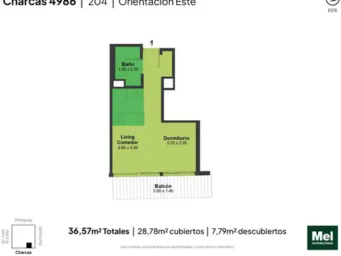 Charcas 4900, Piso 8°