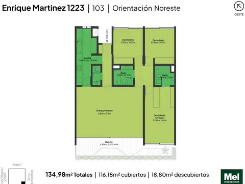 General Enrique Martínez 1200, Piso 1°