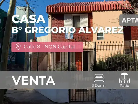 VENTA DÚPLEX 3 DORMITORIOS B° GREGORIO ÁLVAREZ NQN