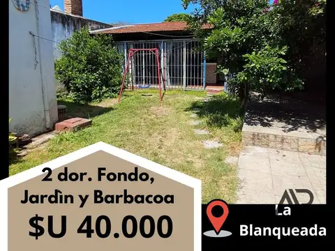 Apartamento en alquiler en La Blanqueada con barbadoa y fondo.