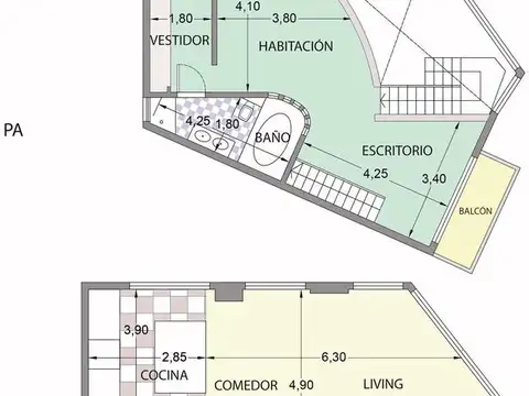 Departamento en Venta de 2 ambientes