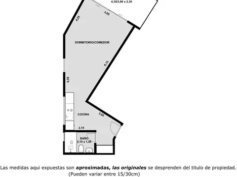 Departamento en Venta de 1 dormitorio