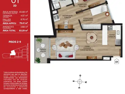 Venta Apartamento 2 Dorm Cordón Rosso Marzo2028